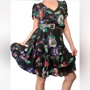 Ralph Lauren woman’s NWT Dress - Black with Floral Design size 4